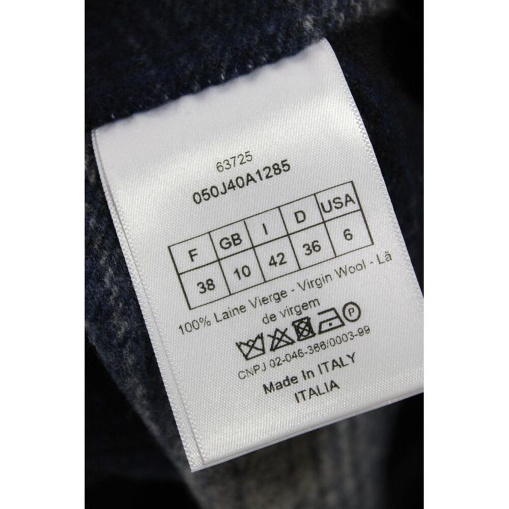 Christian Dior Womens Mini Plaid Virgin Wool Skirt Blue Button Size 6 - Picture 5 of 5